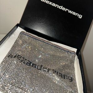 Alexander Wang Glittering Silver Pouch